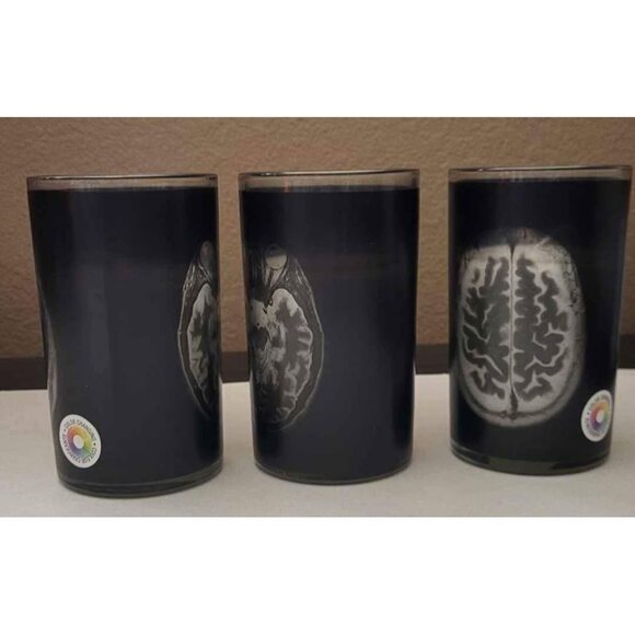 Brain MRI Glass Candle Holders With Color-Changing Illumination - Picture 3 of 7